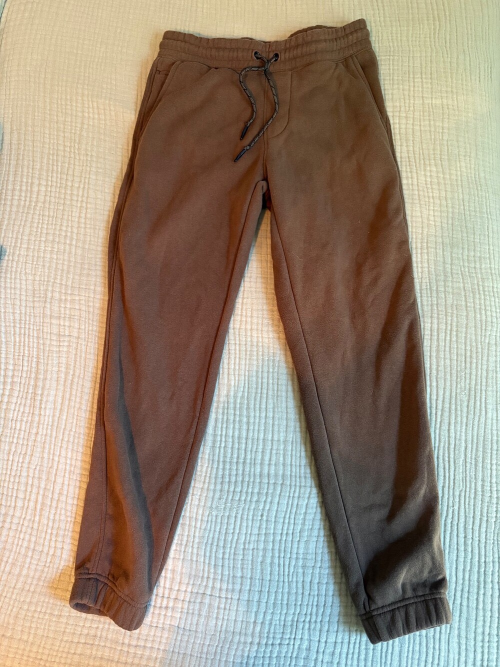 Weatherproof Vintage Men’s Jogger Sweatpants Size M Brown Fleece Drawstring